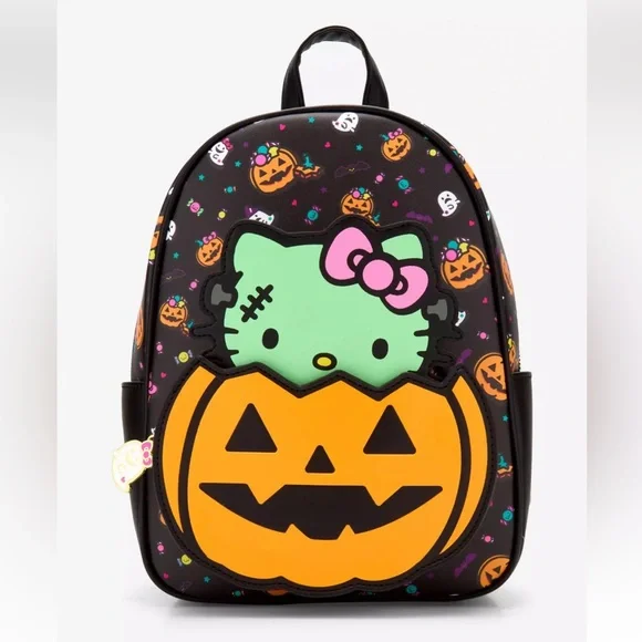 Her Universe Hello Kitty Zombie Pumpkin Glow-In-The-Dark Mini Backpack - Picture 1 of 10